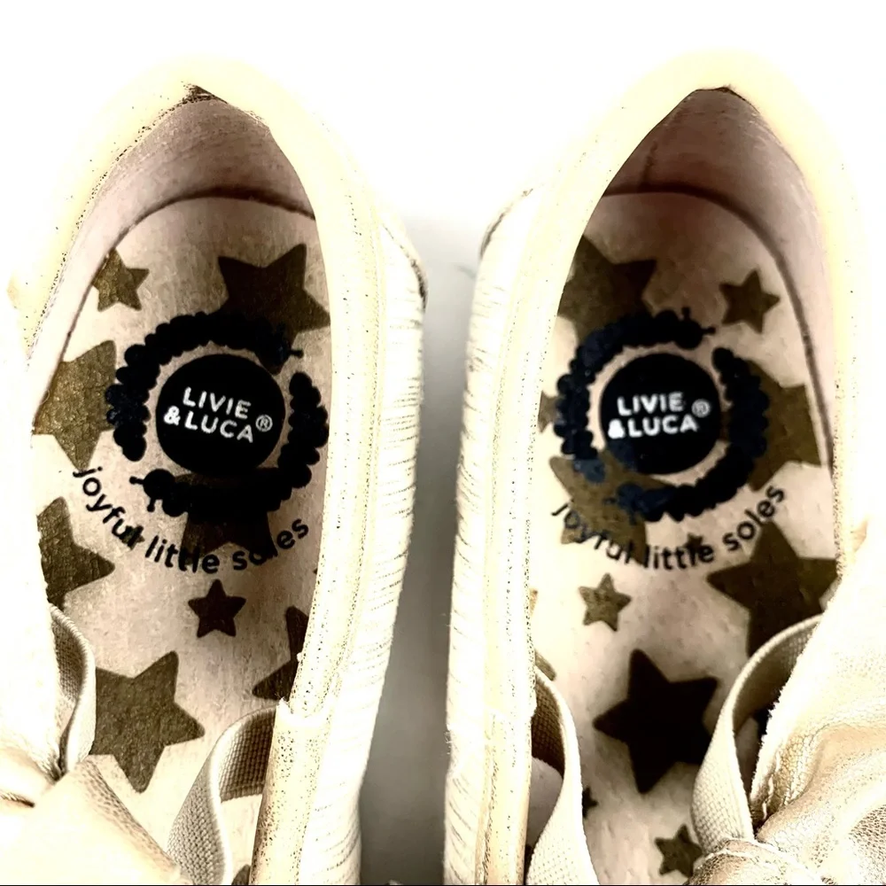 Livie & Luca Infant Gold Sateen Ballet Flats Size 6